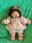 Cabbage Patch Kids Original Doll 1983  - Coleco – Brown Hair, Pink Dress & tooth