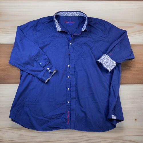 Robert Graham Shirt Odyssey Paisley Contrast Cuff Long Sleeve Button Up Sz 5XL - Picture 6 of 8