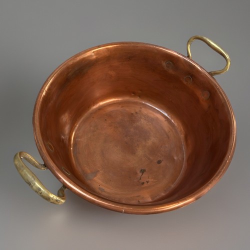 Antique Copper Candy Kettle Pot Cauldron Brass Handles Rolled Edge Large Heavy - Picture 4 of 7