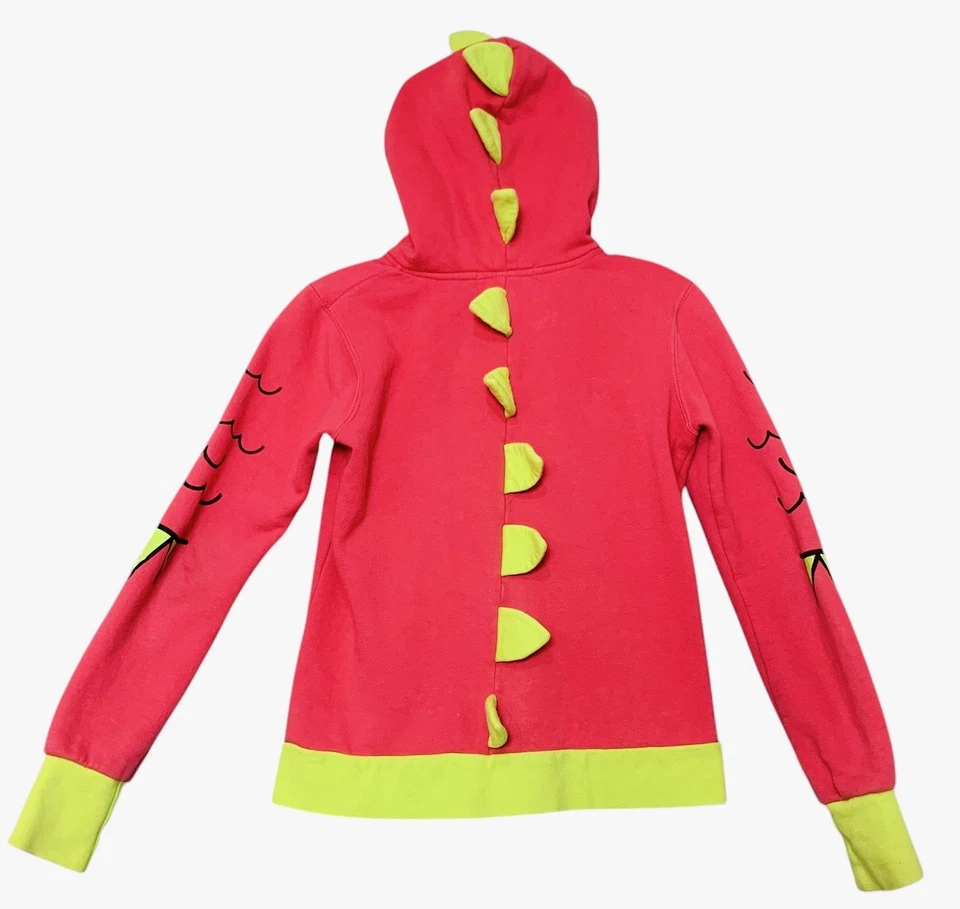 Chaqueta Dino Vintage Mighty Fine Monster Cremallera Completa Rosa Verde Talla S *Rara Foto 3 de 4