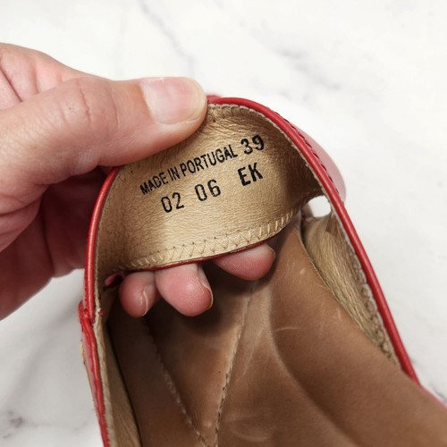 Dansko rote Leder Sandalen Blumenstickerei Plateau Heels Damen 39 (8) - Bild 9 von 9