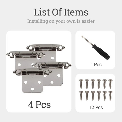 Stainless Steel Cabinet Hinges (4 Pcs) Stainless Steel self-Closing Cabinet H... - Picture 4 of 6