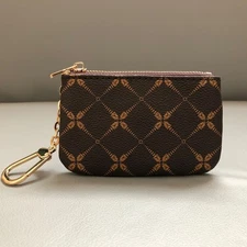 Women's Leather ID Credit Card Holder Wallet Coin Purse Key Chain Change Pouch