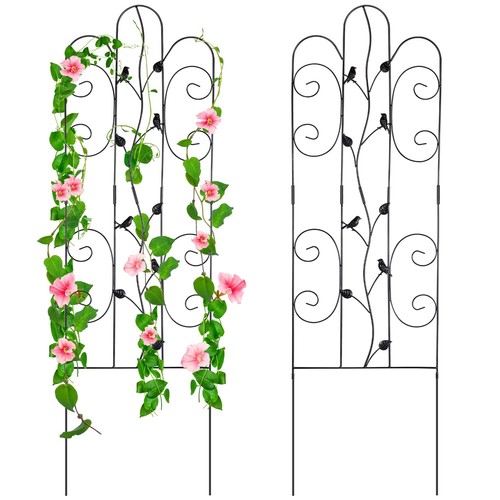 Metal Garden Trellis for Climbing Plants & Roses 61''x 18.5" Plants Support R...