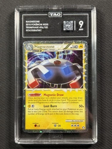 Pokemon Cards TAG 9 Mint Magnezone Triumphant Holo HGSS 2010 96/102