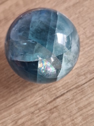 Blau grüne Fluorit Kugel Regenbögen - Bild 7 von 9
