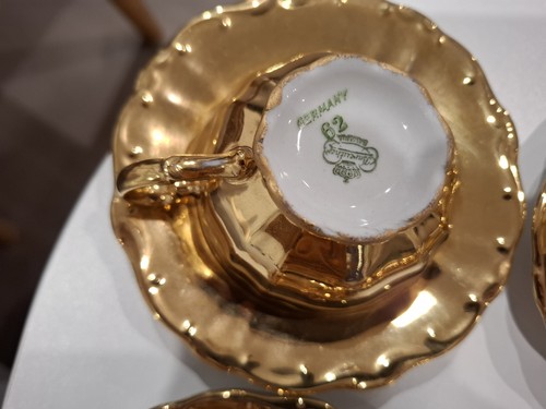 Bareuther Bavaria Germany Gold Tea Cup Set 12 Piece - Picture 11 of 15