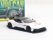 LIMITED Aston Martin Vulcan 1:64 White Alloy Diecast Model Car w/ Opening Doors