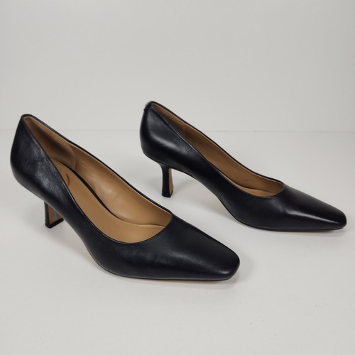 Sam Edelman Womens US 9 Heels Black Leather Rika Kitten Pump Court Square Toe - Picture 3 of 9