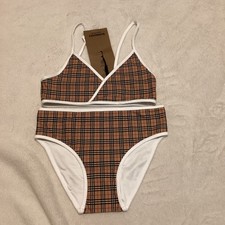 Burberry Girls Archive Beige Crosby Vintage Check Two-Piece Swimsuit 12 Years