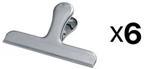 Norpro Stainless Steel Jumbo Bag Clip, 4 ½ Inches (6-Pack)
