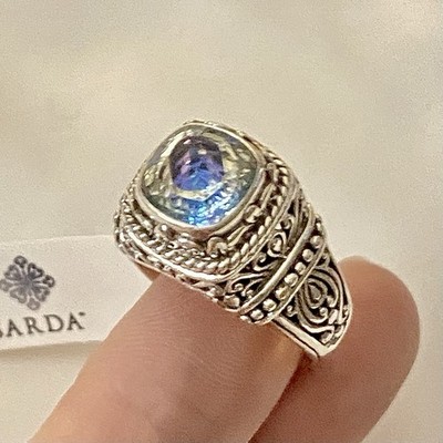 NEW SARDA Ring Inner Harmony Ring in Green Reflections Mystic Quartz - Size 12