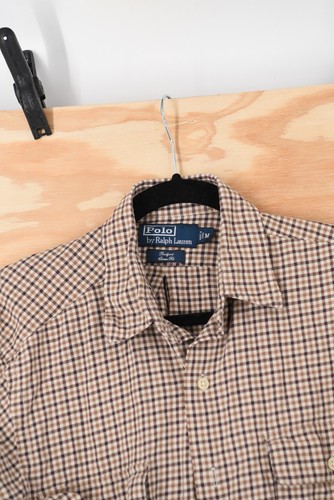 Polo vintage Ralph Lauren Benford a quadri vestibilità classica L/S camicia abbottonata uomo M - Foto 5 di 10