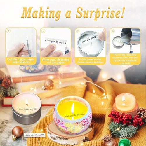 Kit per fare candele,forniture per fare candele includono cera di soia 2,12 libbre per candela ma... - Foto 6 di 9