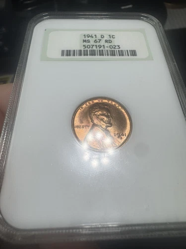 1941 D Wheat Cent MS67 Red Old Gen 5.0 NGC “Fatty”