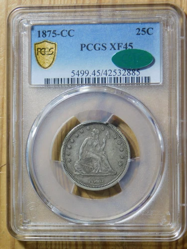 1875-CC Liberty Seated Quarter *PCGS XF 45 CAC*