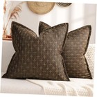 Pillow Covers 24x24 Set of 2 Soft Polyester 24" x 24" (Pack of 2) Dark Coffee