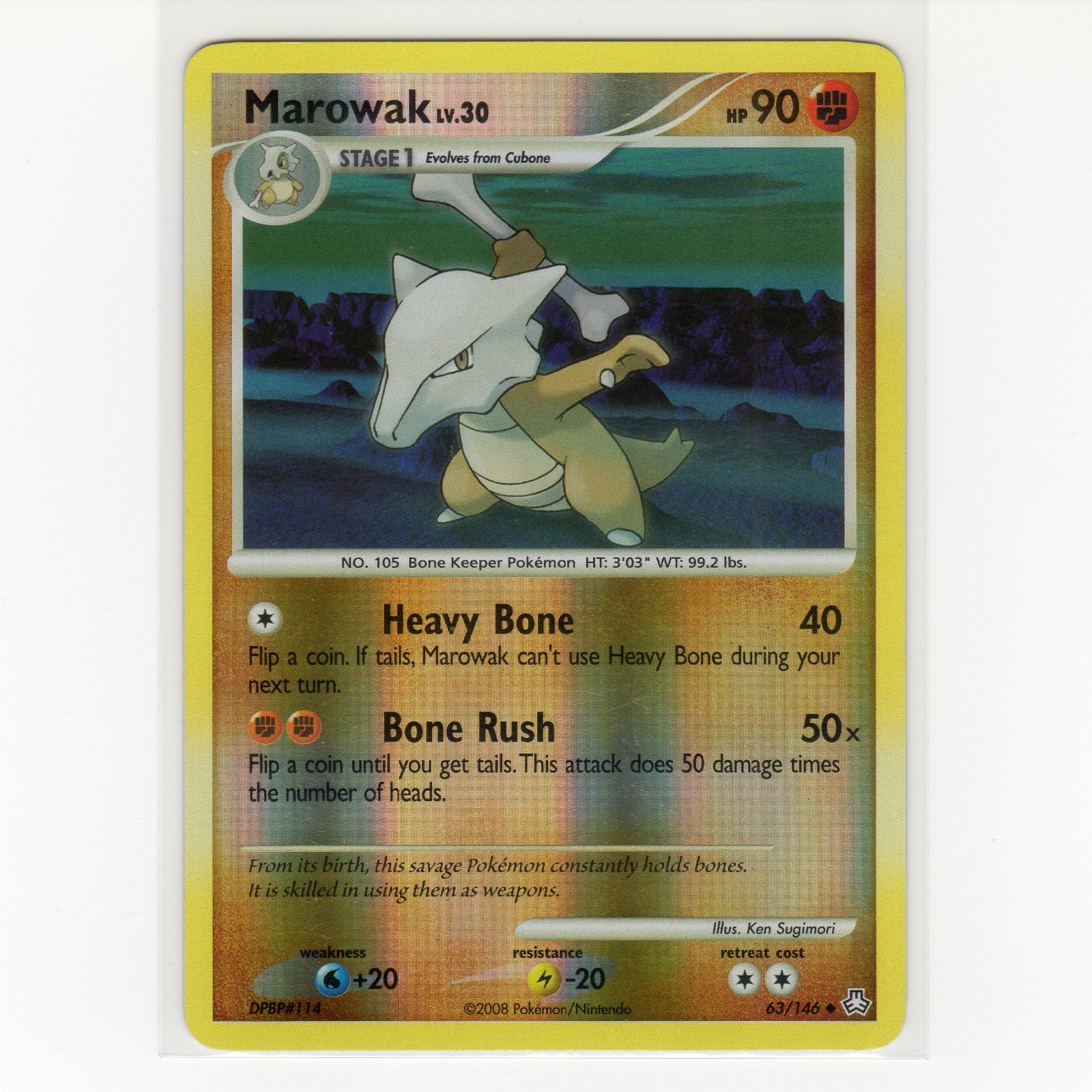 Pokémon TCG Marowak 63/146 DPP Legends Awakened Reverse Holo Card EN-LP 2008