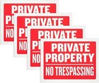 8 Pack Private Property No Trespassing Sign 9 x 12" Weatherproof Water Resistant