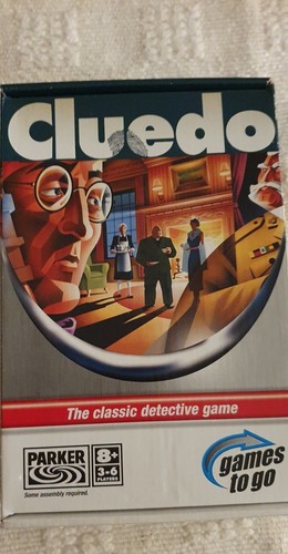 Cluedo Travel Games To Go Board Game 2005-Parker-Family Fun. Complete. Free p&p