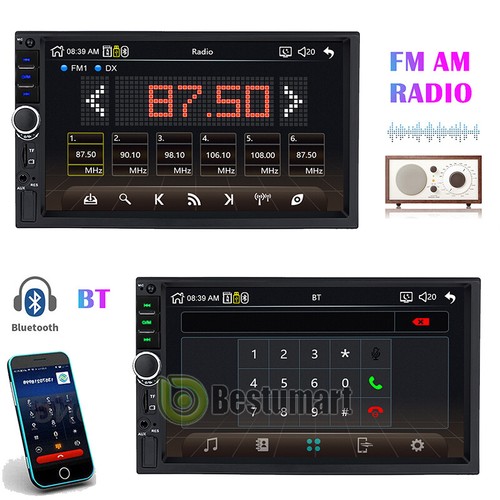 7" Android 10 Car Stereo GPS Navigation Radio Bluetooth AM Wifi MP5 Player 2 Din - Picture 17 of 19