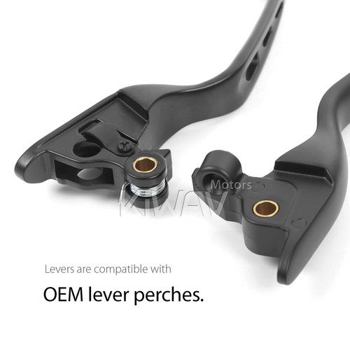 KiWAV black control levers 3-slot cut for HD 21-23 Road Glide/ Special - Picture 3 of 7