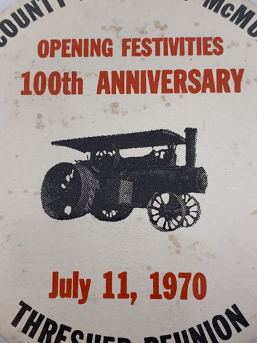 Vintage 1970 Trousdale Co & First McMurtry Family Thresher Reunion Pin - Picture 2 of 4