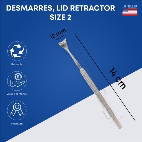 Desmarres Lid Retractor Premium Ophthalmic Surgical Instruments - Picture 2 of 9