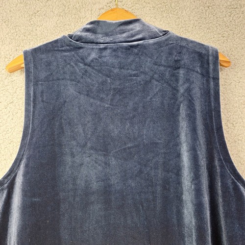 J Crew Womens Top 2XL J7852 Blue Velvet Stretch Mock Neck Quiet Luxury - Picture 11 of 19