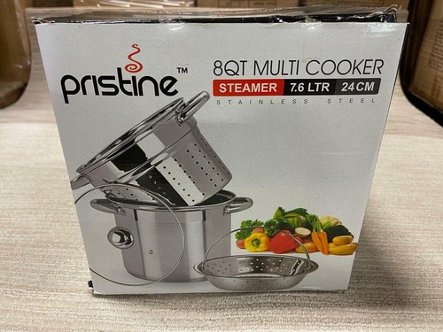 Makelloser Edelstahl Dampfgarer Topf mit Dampfgareinsatz und Deckel - Bild 16 von 16