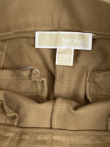 Michael Kors Pull-On Trousers Women's Petite XS Zip Pocket Dark Camel Pants - Picture 3 of 7
