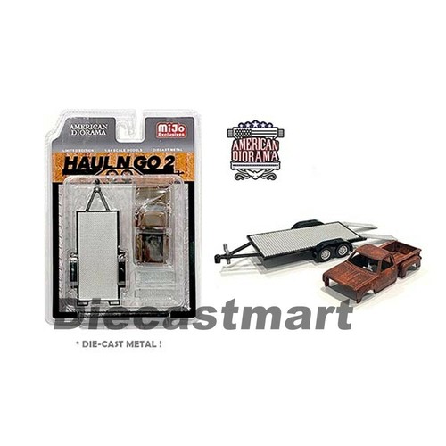 American Diorama 1:64 MiJo Haul N Go set rimorchio con carrozzeria camion / figure nuovo  - Foto 3 di 3