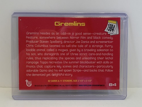 Topps 75th Anniversary Rainbow Foil #84 Gremlins Gizmo - Picture 2 of 2