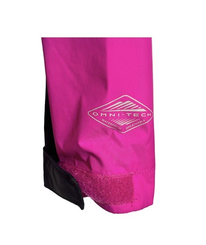 Columbia Omni-tech Girl’s Waterproof Rain Jacket Hot pink/ Black Size 10/12 - Picture 3 of 8