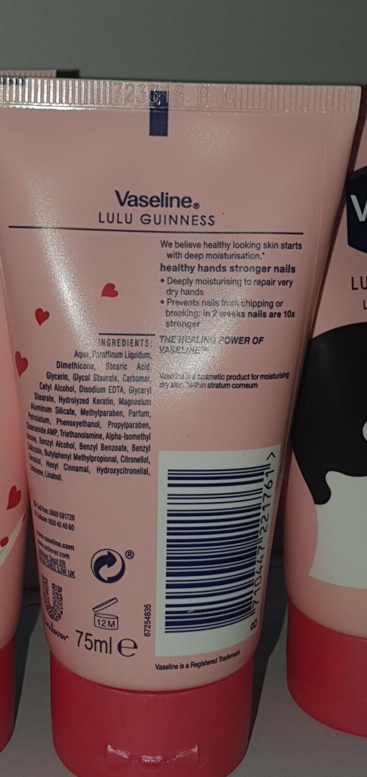 2 X Vaseline Lulu Guinness Limited Edition Hand Cream 75ml 2 X Vaseline Lulu Guinness Limited Edition Hand Cream 75ml
