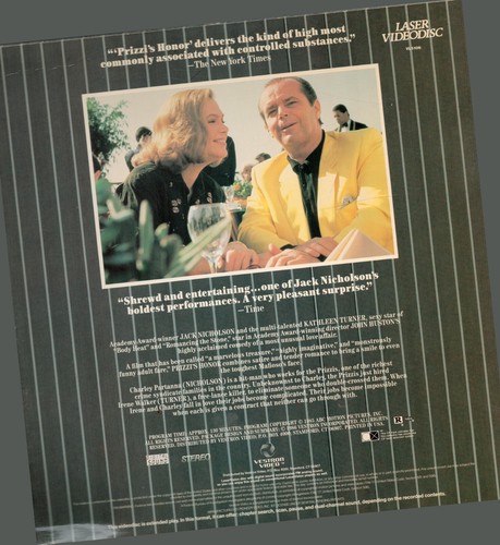 Prizzi's Honor (1985) Laserdisc - Picture 2 of 2