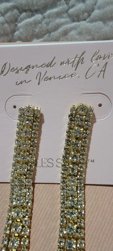 Pendientes colgantes largos oro jules smith Foto 2 de 3