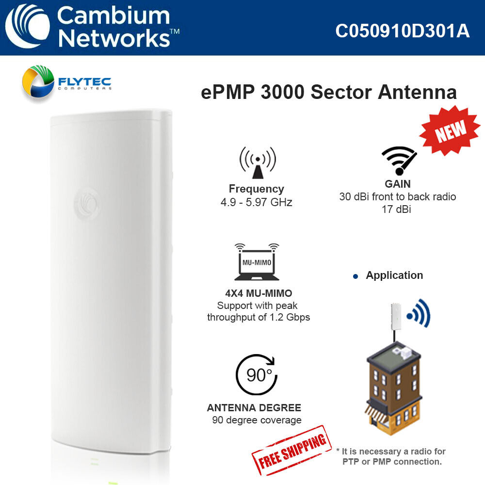 Cambium Networks ePMP 3000 Sector Antenna 17dBi 4X4 MU-MIMO 90 degree