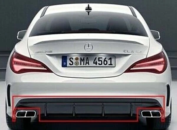 Difusor trasero CLA45 + Kit de puntas de silenciador parachoques CLA250 CLA300 CLA350 2014-2017 Foto 4 de 4