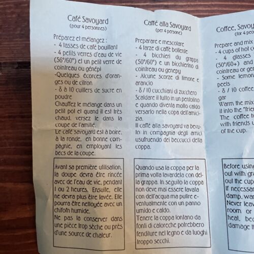 Taza de amistad francesa vintage La Grolle años 70 Saboya 5 caños tallada - Imagen 10 de 12