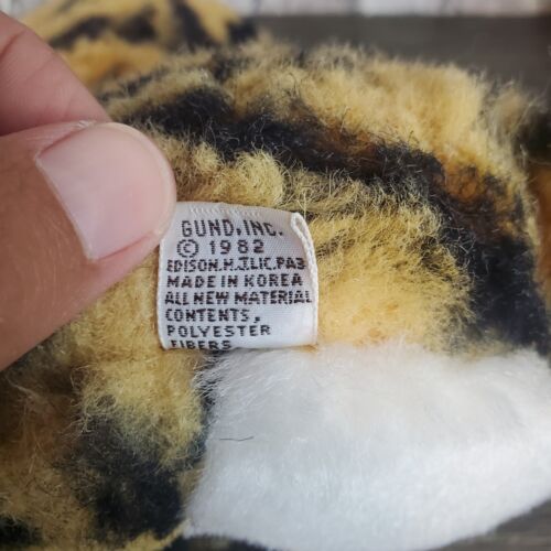De colección 1982 GUND Bebé Tigre Cachorro Peluche Animal 9" Peluche Juguete, Cara regordeta Lindo - Imagen 8 de 9