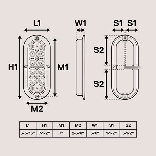 Remolque de montaje en superficie LED rojo ovalado 4 piezas luces traseras de freno giratorio impermeable punto - Imagen 7 de 8
