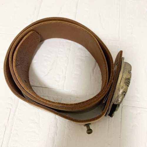 Cinturón Cuero Diesel Hebilla Tigre Talla M L-103cm Marrón Camel - Imagen 5 de 20