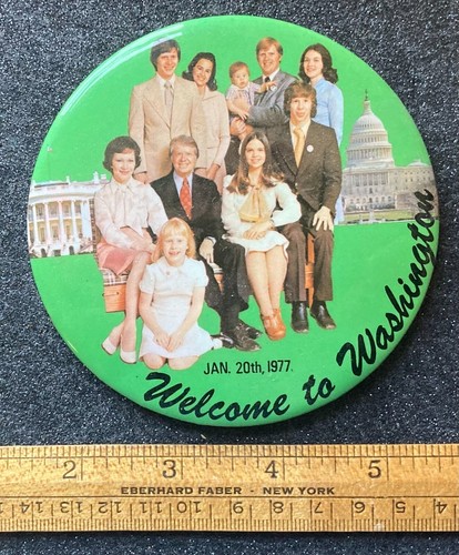 "WILLKOMMEN IN WASHINGTON, Jimmy Carters Einweihung 20. Januar 1977 Pinback 3-7/8" - Bild 2 von 3