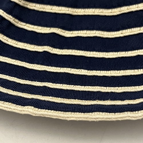 Daiso Japan Navy Striped Cloth Floppy Sun Hat Foldable Wide Brim - Picture 5 of 14