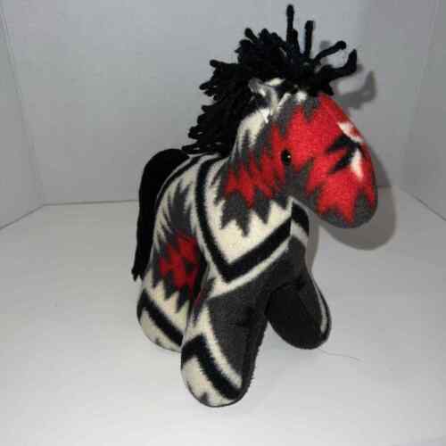 Horse Southwest Style Red Black White Southwest Stuffed Animal Plush - Picture 2 of 8
