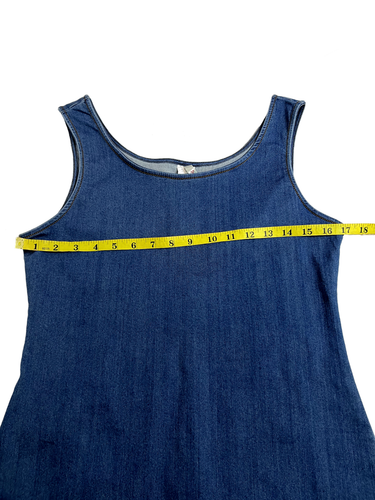Design By Olivia Stretch Denim ärmelloses Kleid Gr. Medium Western Freizeit Arbeit - Bild 5 von 7