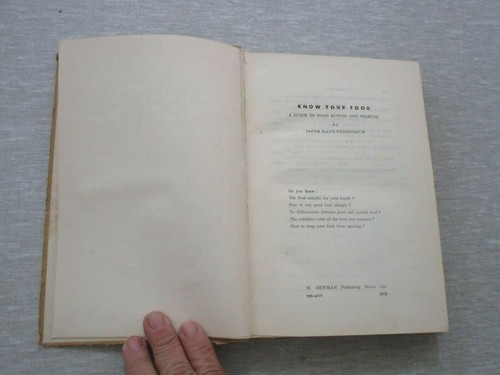 Know your food, a guide to food buying & storing,1st edition,Israel,1959. cs1796 - Picture 5 of 5