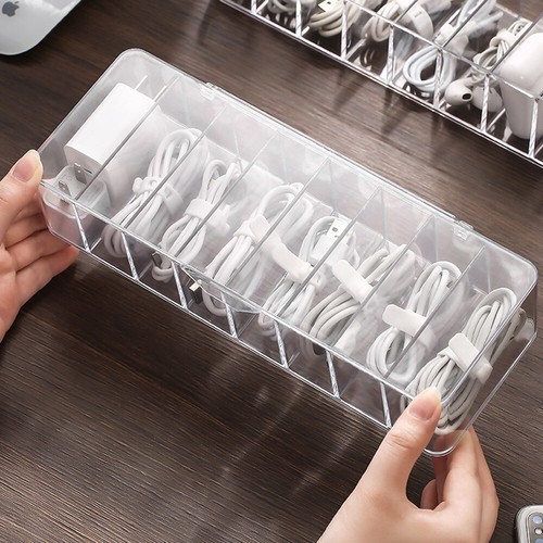 Data Cable Charging Power Cable Cord Buckle Storage Box Desktop Management Case - Picture 3 of 16
