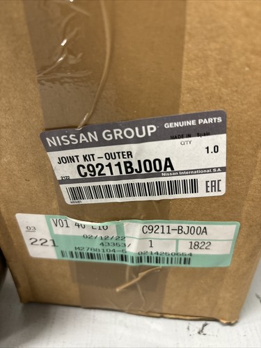 Nissan NV200 HR16DE 2012-15 Right Outer CV Joint Kit. Genuine OE C9211BJ00A - Picture 9 of 10